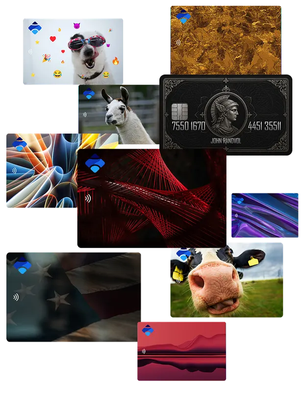 Custom card designs screen in Bank Account Simulator
