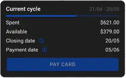 Billing cycle progress screen