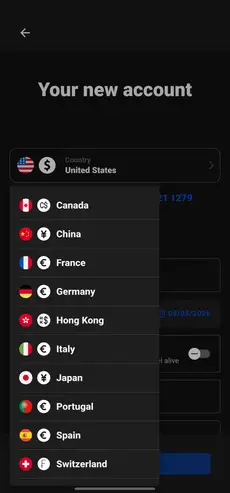Bank Account Simulator running on an Android phone