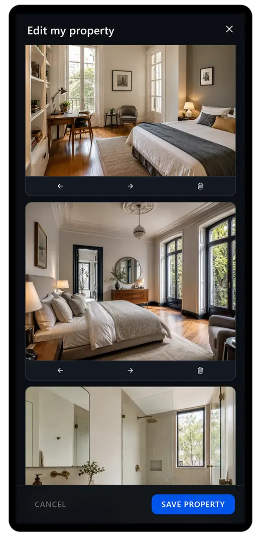 Screen to edit a property's details